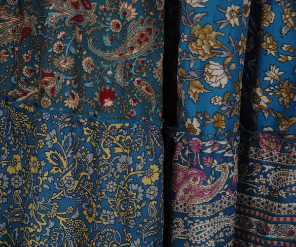 Peacock Patchwork Boho Long Maxi Skirt Dress