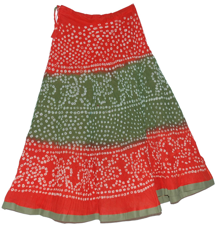 Crimson Tie Dye Long Skirt