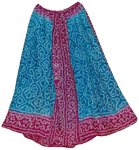 Turquoise Pink Tie Dye Long Skirt