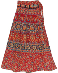 Long Wrap Around Skirt in Red Cardinal