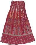 Long Wrap Around Skirt in Red Stiletto