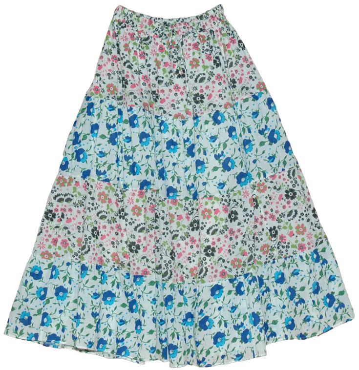 Petals Summer Cotton Long Skirt