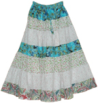 Serene Flowers Summer Cotton Long Skirt