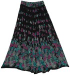 Jingle Black Long Skirt with Mirrors