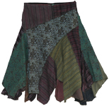 Enviro Boho Fringed Patch Work Skirt