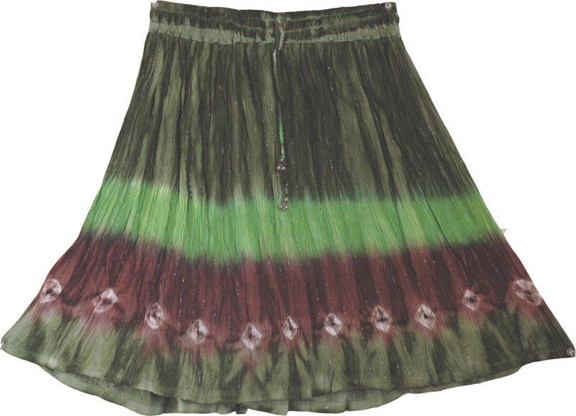 Tie Dyed Short Skirt in Green 