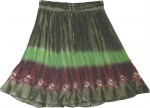 Tie Dyed Short Skirt in Green 