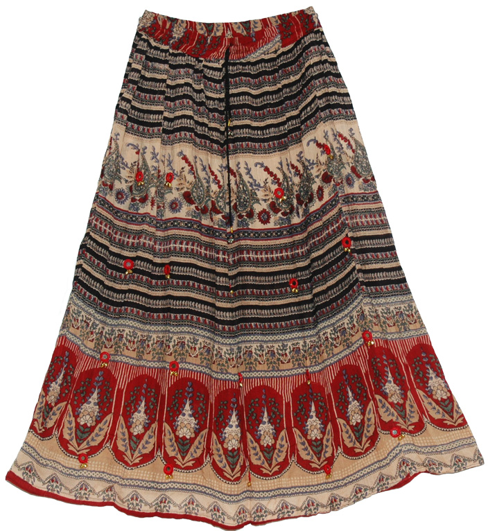 Walking Bells Long Skirt with Mirrors
