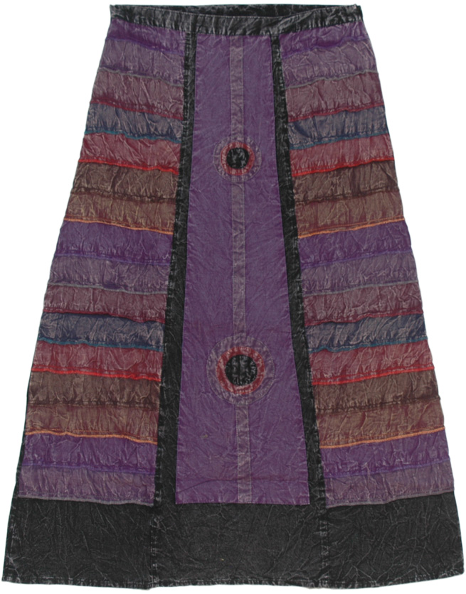 Wine Berry Front Panel Boho Long Skirt