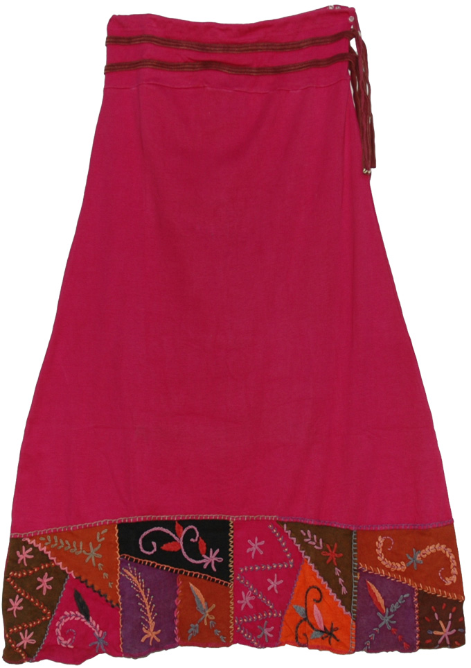 Cerise Red Elegant Boho Skirt