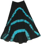 Black Tie Dye Skirt Blue Streaks