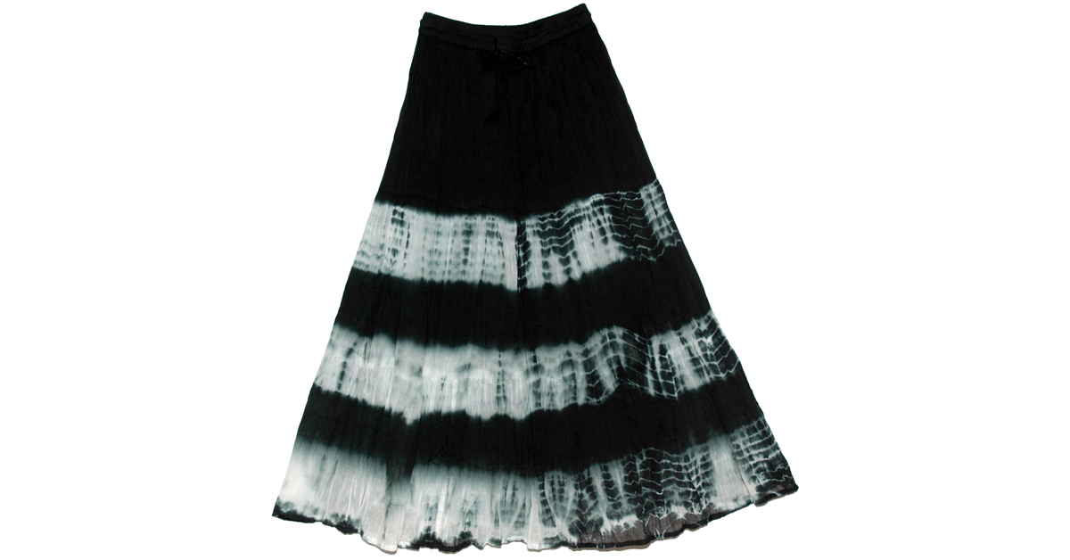Black Tie Dye Skirts White Streaks TieDye, BlackSkirts