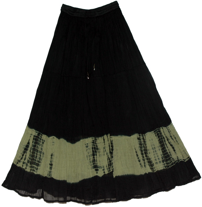 Black Tie Dye Skirt Limed Ash Streaks