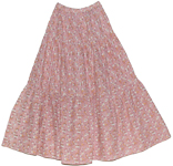 Pink Daisy Flower Long Skirt