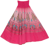 Charm Pink Mosaic Smock Boho Skirt