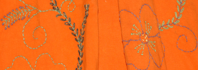 Fiery Orange Tango Hippie Fall Winter Full Skirt