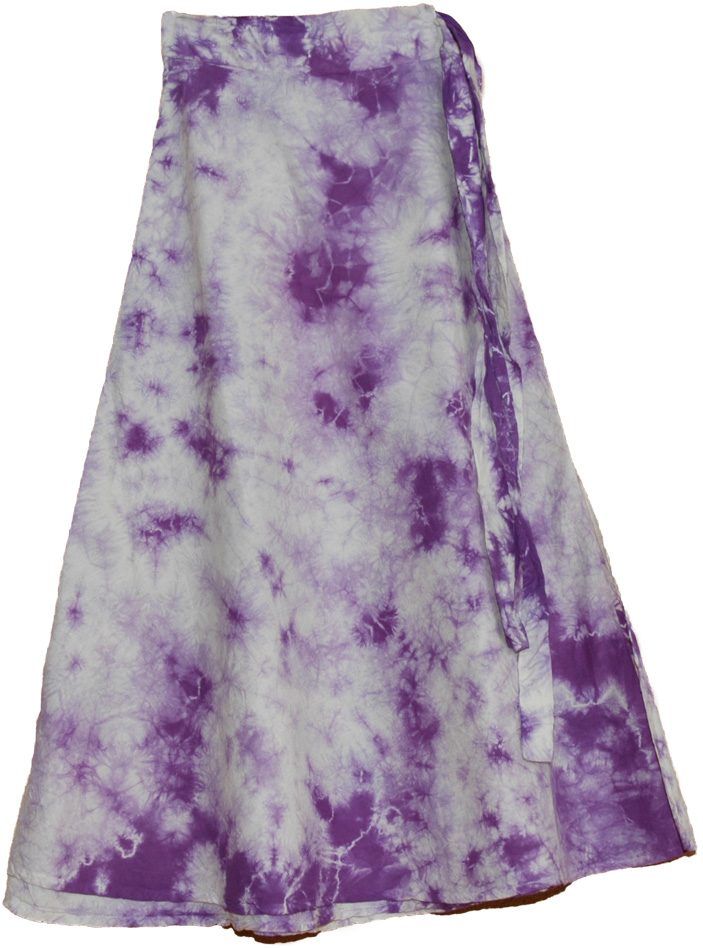 Bossanova Purple Tie Dye Calf Length Skirt