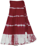 Crown Tie Dye Wrap Around Skirt in Dark Red