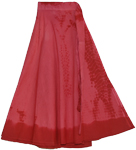 Red in Red Tie Dye Wraparound Skirt