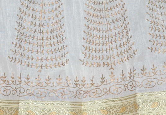 IIron White Crinkle Skirt in Golden Allure