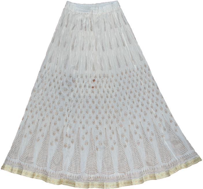 Iron White Crinkle Skirt in Golden Allure