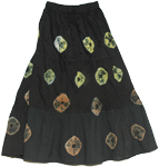 Nebula Tie Dye Black Long Skirt