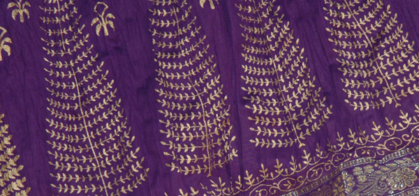 Grape Decor Crinkle Long Skirt