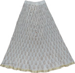 White Royal Crinkle Long Skirt