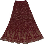 Heath Brown Crinkle Long Skirt