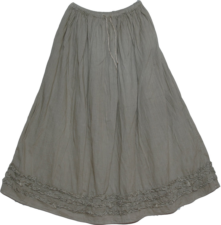 Grey Skirt with Frill Work