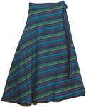 Aqua Boho Cotton Long Skirt