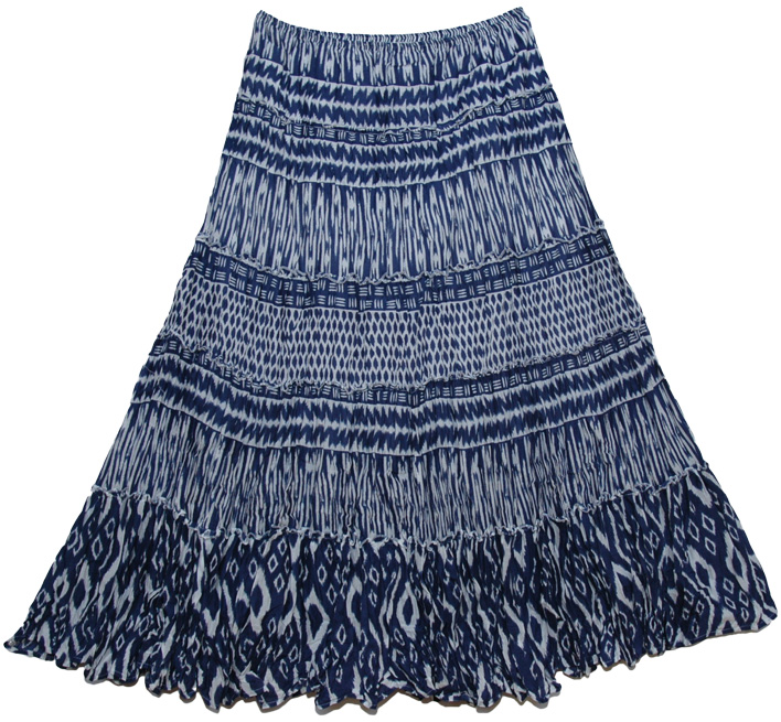 Tribal Tiered Bohemian Crinkle Skirt