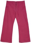 Boho Pants Cotton Plain Pink [2537]