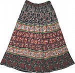 Boho Floral Printed Long Skirt