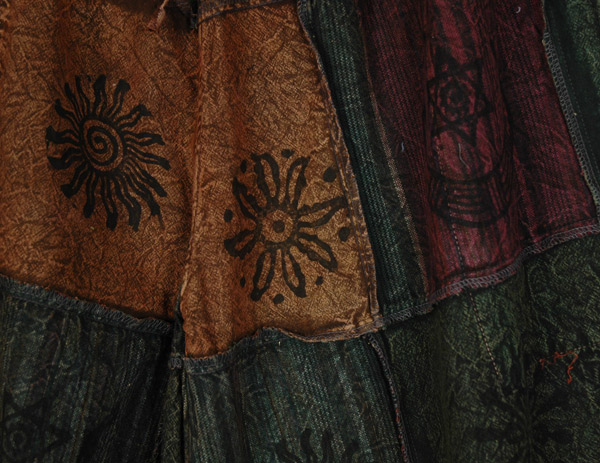 Celestial Patchwork Earthy Boho Pants Wide Leg Pants