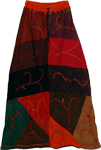 Petite Boho Hmong Gypsy Embroidery Long Skirt