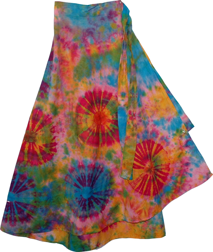Killarney Tie Dye Wrap Around Long Skirt | Tie-Dye