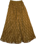 Raw Umber Crinkle Long Skirt 