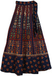 Sun Burst Blue Long Wrap Around Skirt