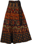 Animose Print Blue Long Wrap Around Skirt