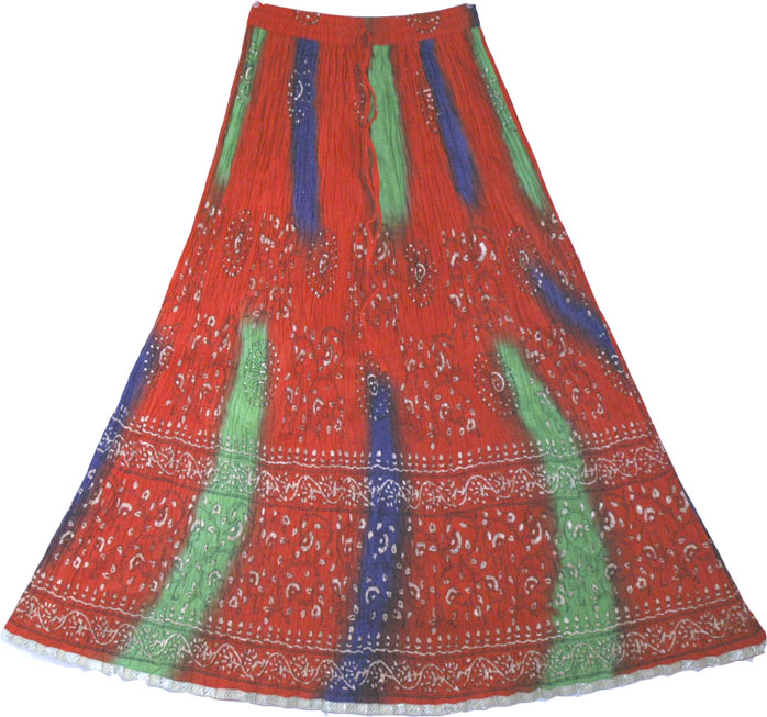 Arabian Princess Ethnic  Long Skirt in Red