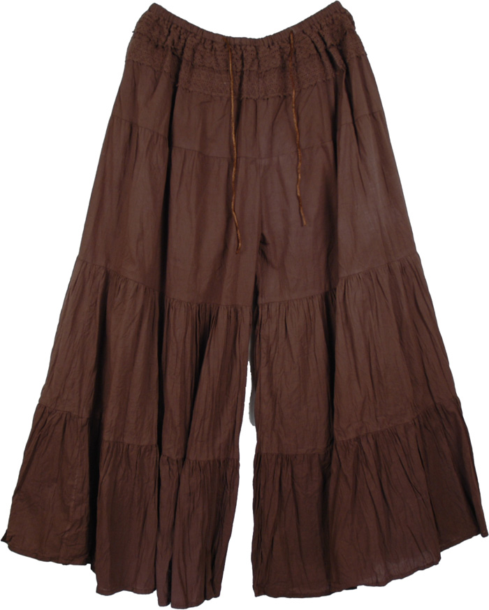 Groovy Split Skirt Saddle Brown