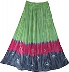 Boho Chic Tie Dye Skirt Green