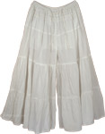 Groovy Gaucho Split White Skirt