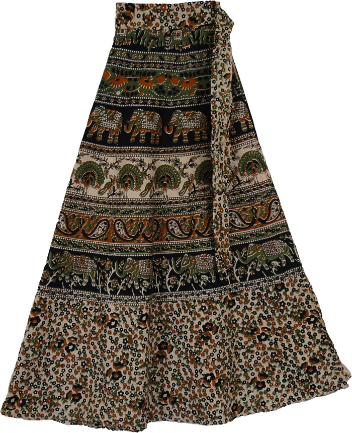 Jivaroan Long Wrap Around Skirt