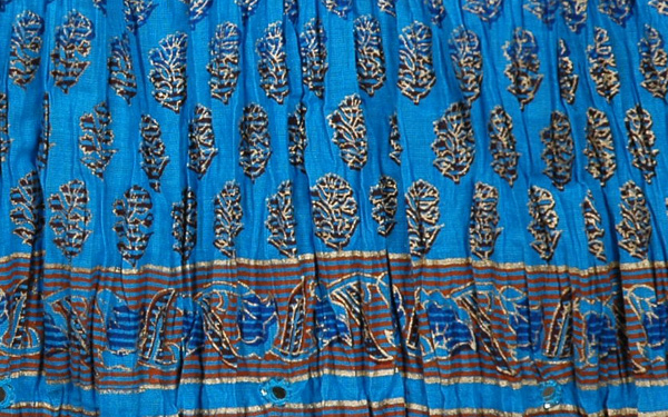 Ethnic Crinkled Skirt in Blue Charm