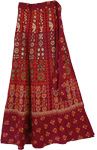 Dark Tan Tribal Wrap Skirt