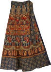 Charade Blue Hippie Wrap Skirt