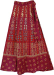 Dark Tan Ethnic Wrap Skirt