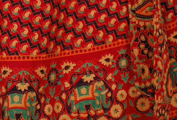 Red Copper Wrap Around Ethnic Skirt
